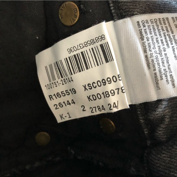 Mavi Wide Leg Cropped Raw Hem Black Jeans Size 24 - Picture 11 of 14